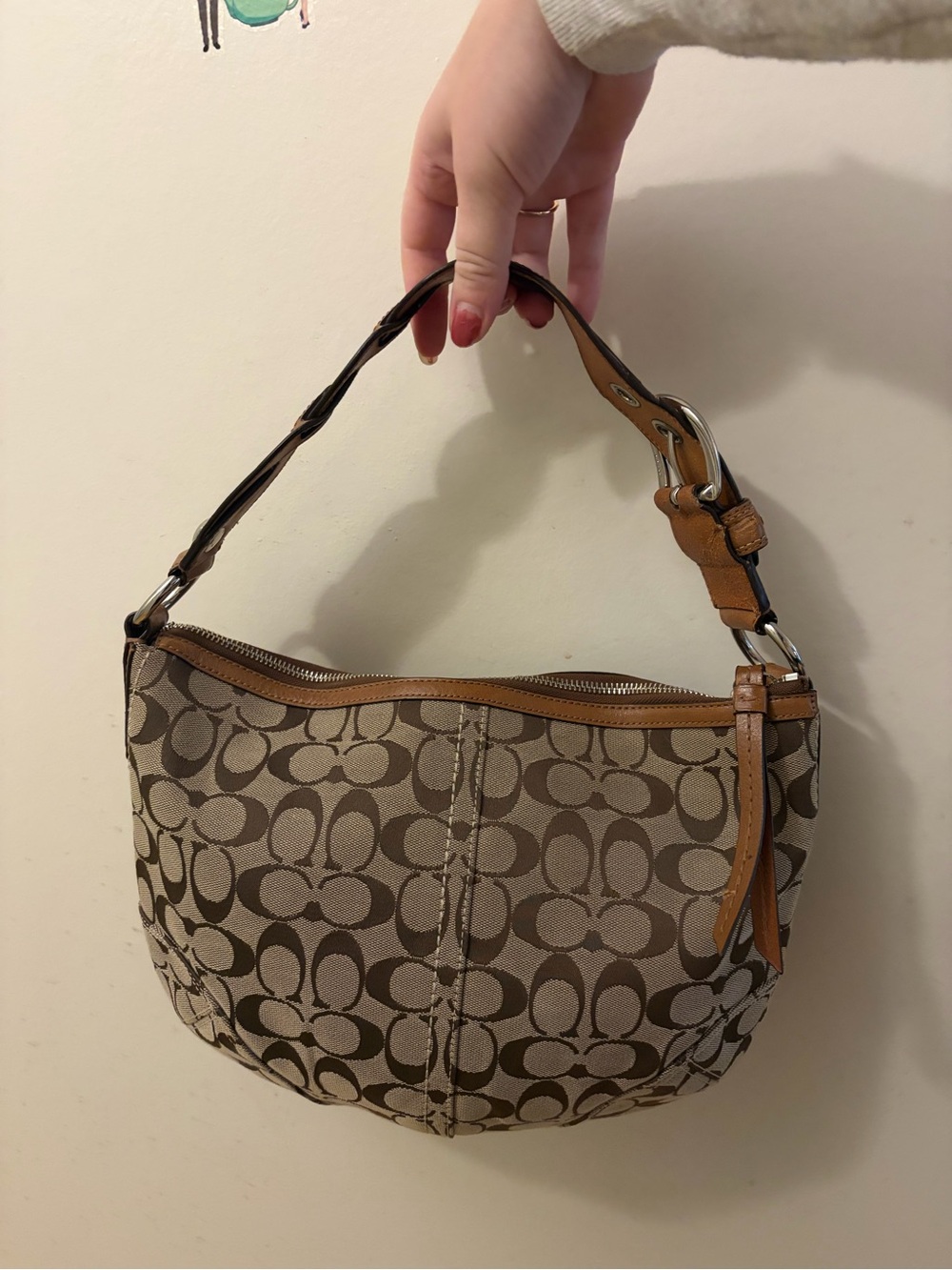 Vintage Coach Soho Signature Jacquard Medium Hobo Shoulder Bag